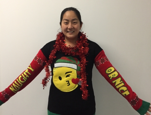 Our “awesome” staff shared their ugly Christmas sweaters. Looking good ;)